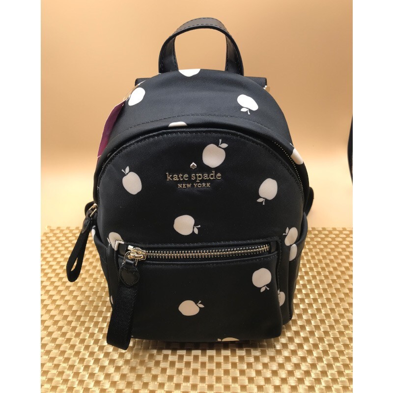 Kate Spade Chelsea Black White Apple Print Backpack Bag NWT  display picture 2