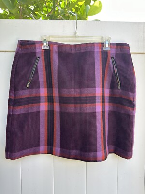 Stylus Purple Red Black Plaid Polyester Mini Length Pencil Skirt Misses  Size 18T