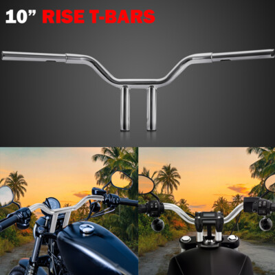 Chrome10'' MX-T Bars Handlebar 1 1/4'' For Harley Softail Custom Road King Dyna