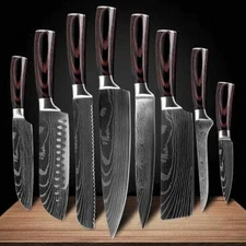 Premium Japanese Damascus Kitchen Knife Set (8 Knives)