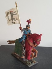 Elastolin Lineol Ritter Landsknecht zu Pferd Bannerträger Mittelalter 7 cm