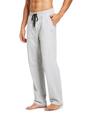Men's Sweatpants Yoga Lounge Cotton Pajama Pants Casual Open Bottom Straight ...