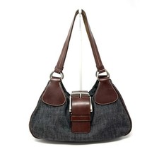 Vintage Vtg Prada 90s Y2K Black Denim Brown L...
