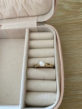 9ct Yellow Gold Solitaire Set Pearl Ring. Size P.1/2