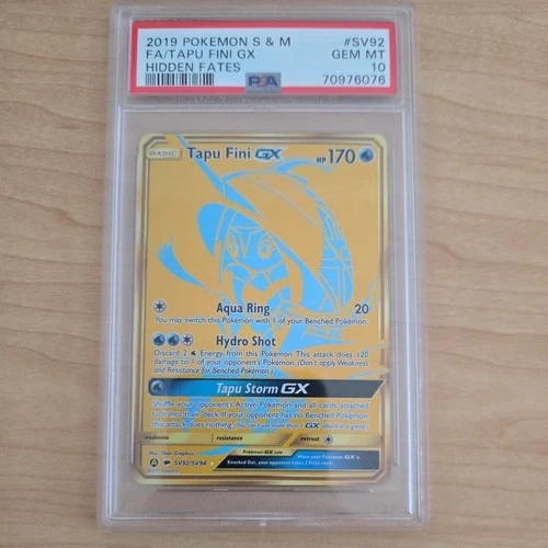 Pokemon TCG Sun & Moon Hidden Fates Tapu Fini GX SV92/SV94 PSA 10