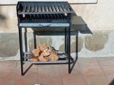 Barbecue a Carbone e Legna - Nero  artigianale cm 70 griglia in acciaio inox