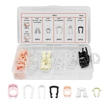 Bittwee 70PCS Car Fuel Line Clips, 0.3*0.2*0.1in, Black, Pink, White 