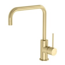 Phoenix Tapware Kitchen Sink Mixer 220mm Squareline Neck Vivid Slimline Br Gold