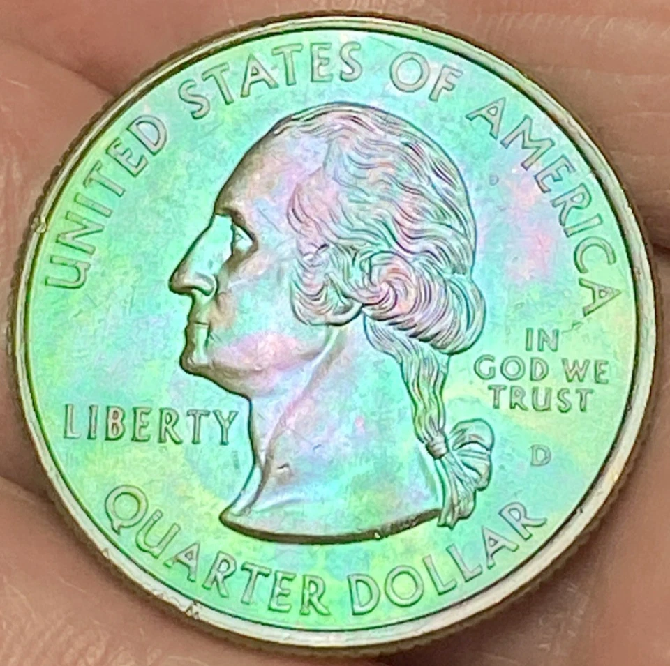 1999-D Pennsylvania State Quarter Beautiful Lustrous Rainbow Toned Coin  #52 - Image 4 of 4