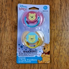 Disney Baby Girl Infant Pacifier Binky Soother Winnie The Pooh Yellow Pink 0 M