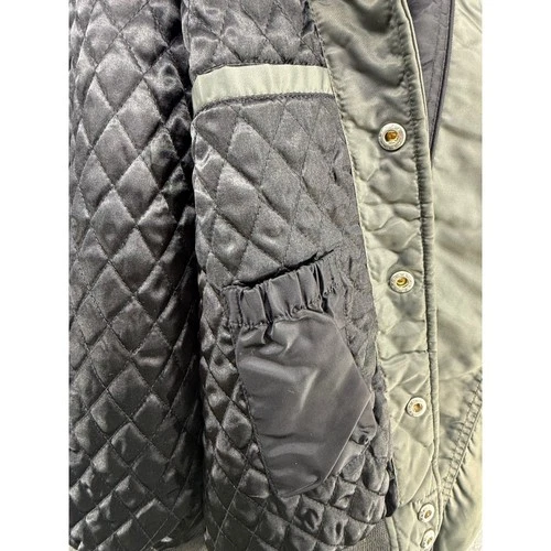 Alpha Industries Mens Medium Sage Green Black Bomber Varsity Jacket Quilted image 11