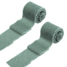 2 Roll Velvet Ribbon, 3 Inch x 3 Yard Silk Frayed Ribbon, Light Blue