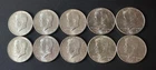 1964 Kennedy Half Dollar Silver Coins Lot of 10 Circulated 90% Silver