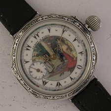 Hervorragende orientalische 130 Jahre alte LE ROY a PARIS Erotik Armbanduhr...