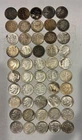 Lot of 50 90% silver ugly unattractive circulated Roosevelt dimes