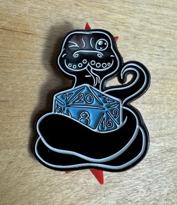 Pin Bazaar Origins 2023 Snake Glow In The Dark Dice D20 Die Black Enamel DnD