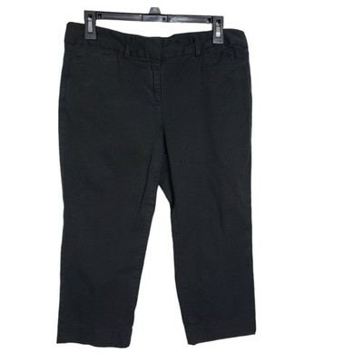Ann Taylor LOFT Cropped Pants Womens Size 8P Petite Marisa Fit Mid Rise Black