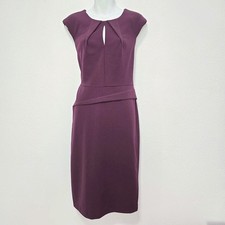 NWT Calvin Klein Dress Women’s 12 Purple Sheath Sleeveless Round Keyhole Neck