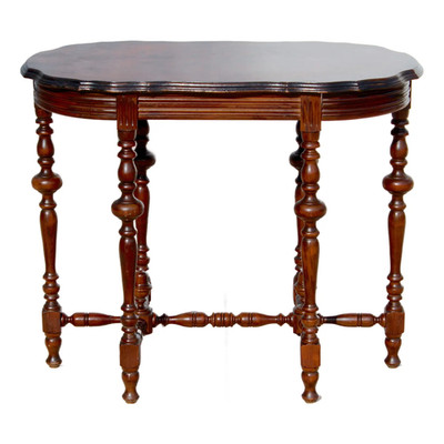 Elegant Early 20th Century Victorian-Style Flame Mahogany Library Table