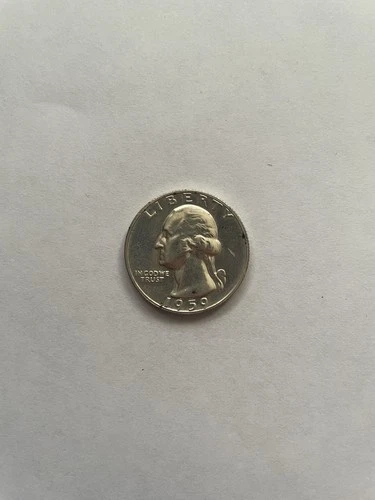 1959 Washington Quarter Silver 0.9 Fineness 25C US Coin