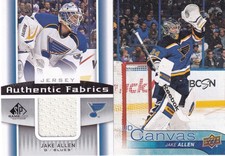 2013-14 UD SP Game Used Authentic Fabrics Jersey #AF-JA JAKE ALLEN St. Louis ++