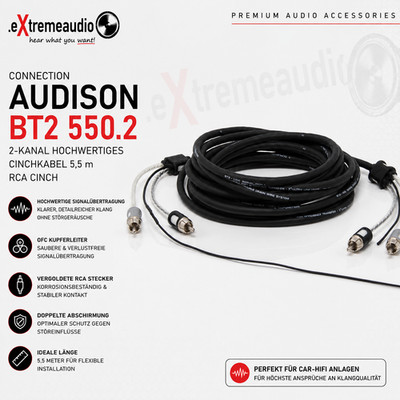 Connection Audison BT2 550.2 2-Kanal Hochwertiges Cinchkabel 5,5 meter RCA Cinch