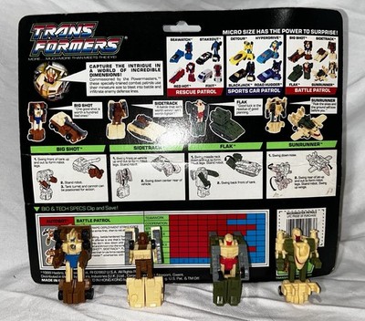 Transformers Micromaster Battle Patrol Complete Uncut Card Back 1989 Hasbro G1