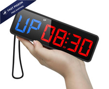 ANJANK Small Portable Gym Timer Clock, Strong Magnet, Workout Interval Black