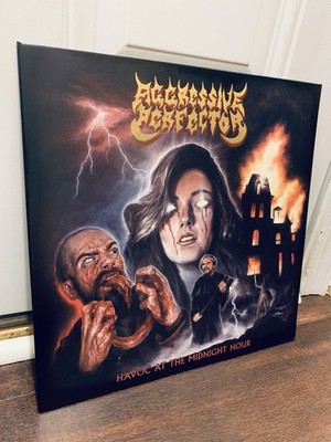 AGGRESSIVE PERFECTOR - HAVOC AT THE MIDNIGHT HOUR 1st Press Vinyl Lp + Poster