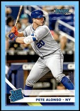 2019 Panini Chronicles #255 Pete Alonso Donruss Rated Rookies Light Blue #/10 F3