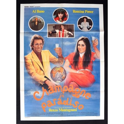 manifesto CHAMPAGNE IN PARADISO al bano carrisi romina power A288