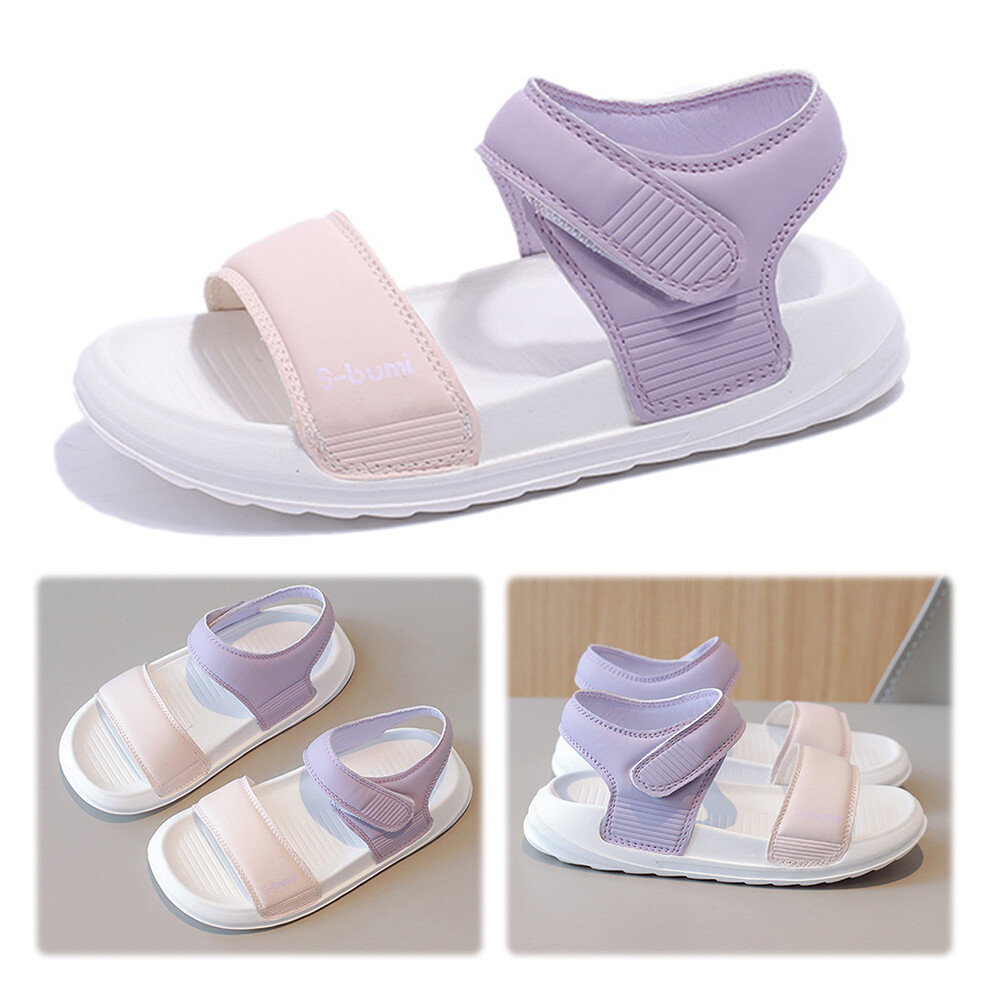 SAOLA Sandali bambini sandali estivi antiscivolo suola morbida punta aperta scarpe basse (viola 36)