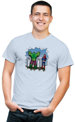BSW Men's The Green Muscle SuperHero Spider Urinal Envy Shirt
