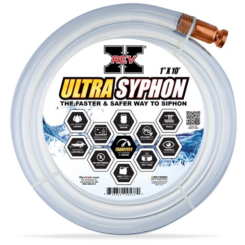 REV X Ultra Syphon Extra Long 1" x 10' Shaker Siphon for Pools or