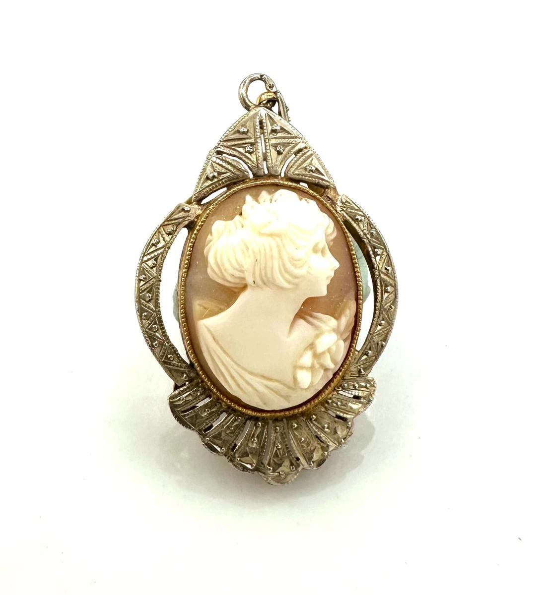 Pendentif Camée Doré Vierge Marie | Bijoux Camée