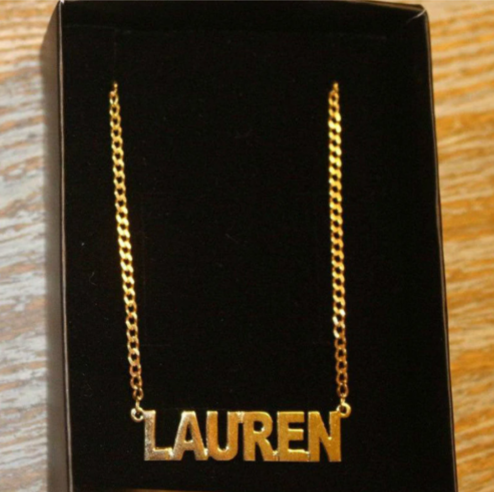 Custom Gold Stainless Steel Nameplate Necklace for Women - Fashion Metal Chain Jewelry  