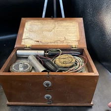 j.h bunnell co No 4 Home Medical Apparatus In Cherry Wood Box