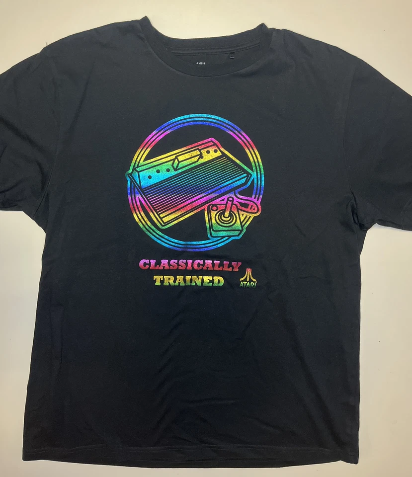 Camiseta Consola Videojuegos Atari Camisa Negra Años 80 Retro Juegos Talla XXL 2XL Foto 2 de 4