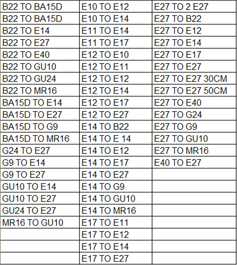 10pcs E10-E40 G9 B22 MR16 GU10 G24 GU24 BA15D Candelabra Socket Bulb Converter - Image 2 of 4