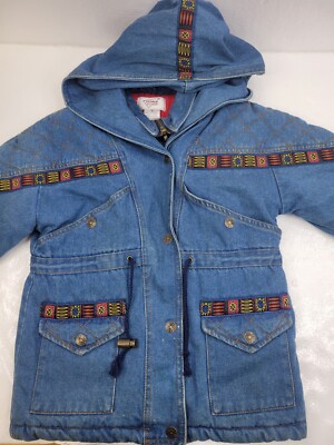 Western Cowboy Kids Denim Jacket Blue Jean Double Layer Size 6 French Toast