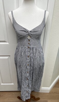 ACCESSORIZE London Summer Dress Size S Women s Key Hole Adjustable Strap Blue