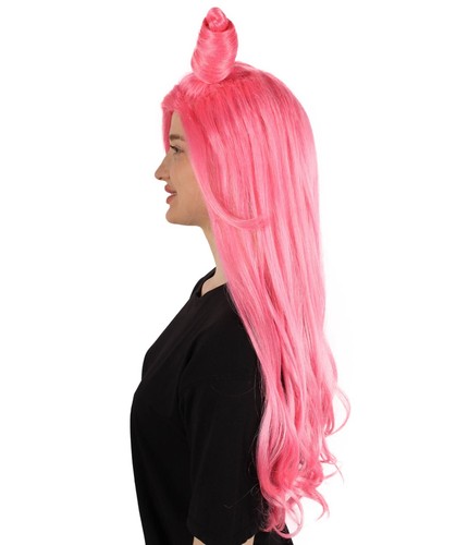 Products Adult Women's Sexy Dragon Lady Pink Bun Wig,Best for Halloween, HW-7136 - Picture 4 of 9