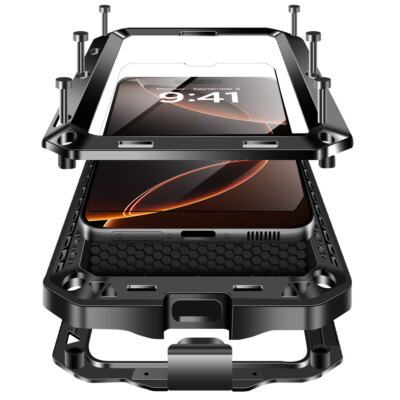 For iPhone 16 15 11 13 14 Pro Max Case Metal Heavy Duty Shockproof Tough Cover