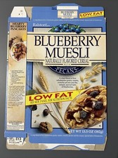 1995 Ralston Blueberry Muesli cereal box Low Fat