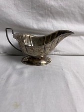  Sauce bateau vintage années 40 plaqué argent massif manche paraphé MMP sauce