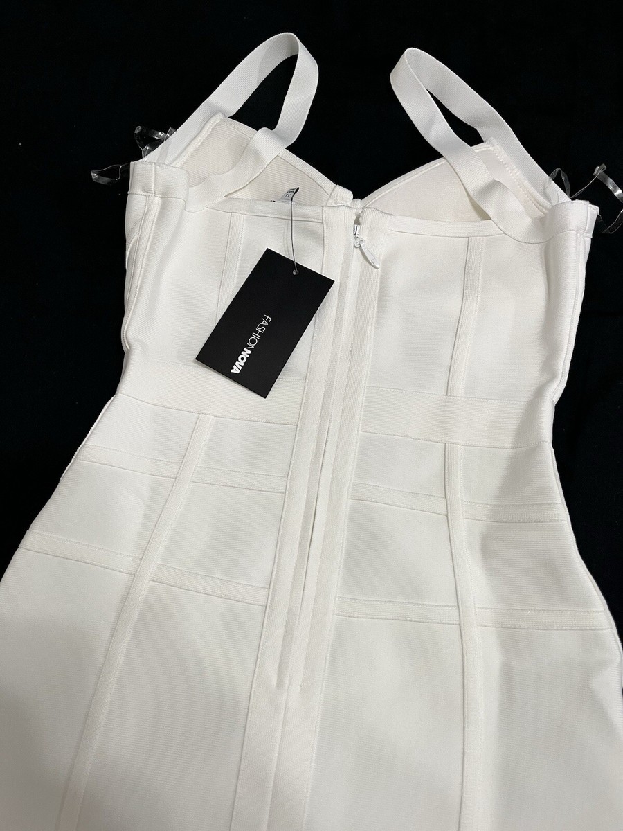 short white spandex dress White Mini Spandex Dress