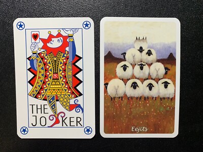 Joker Swap Playing Card  SILLY SHEEP  Blue Version  THOMAS JOSEPH Single Card