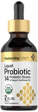 Liquid Probiotic | 2 fl oz | Organic | 14 Probiotic Strains | by Doctors Way