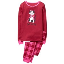NWT Gymboree Christmas Girls Gymmies Kitty so Cozy Cat pajama set Holiday