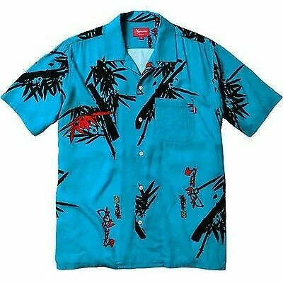 Chemise boutonnée Supreme bambou bleu noir S/S 13